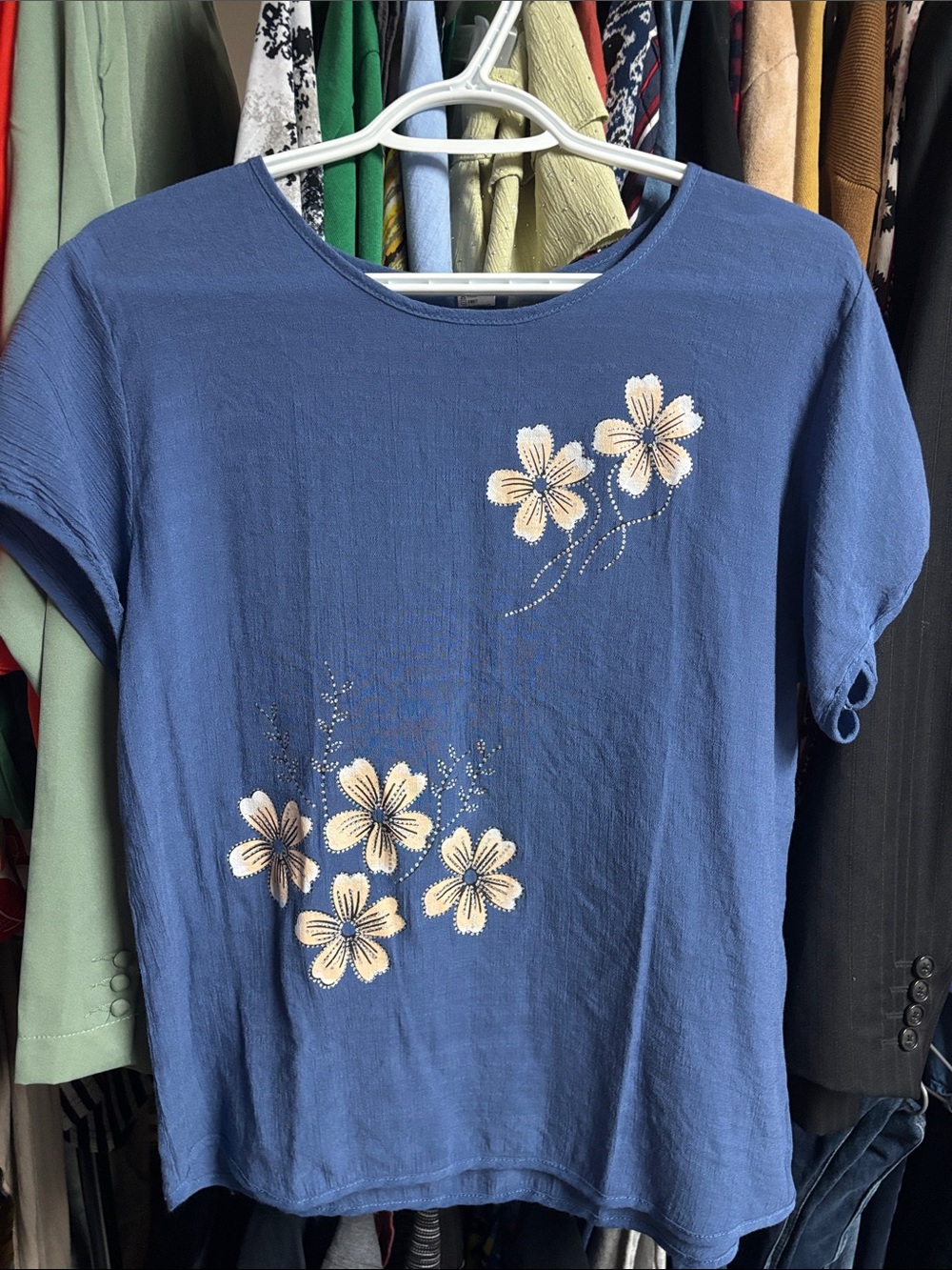 13. No Brand Blue Floral Top